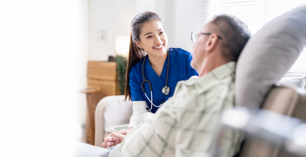 nurse attending to a patient in recovery